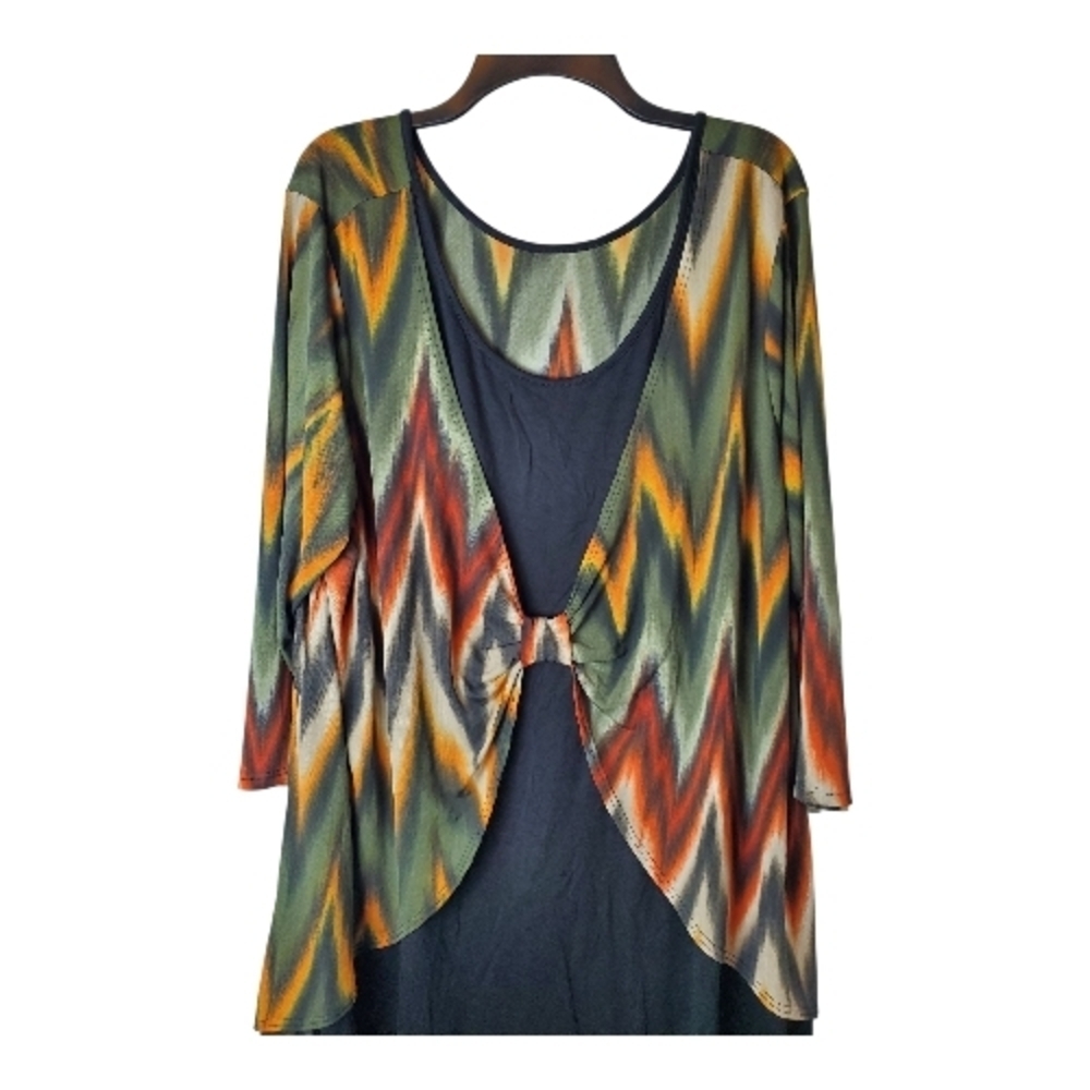 🇺🇸Multicolor Chevron Pattern Women's Top Size 3X - Picture 3 of 4